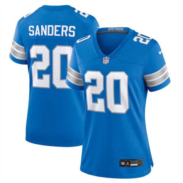 Womens Detroit Lions #20 Barry Sanders Blue Stitched Jersey Dzhi